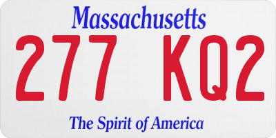 MA license plate 277KQ2