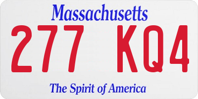 MA license plate 277KQ4