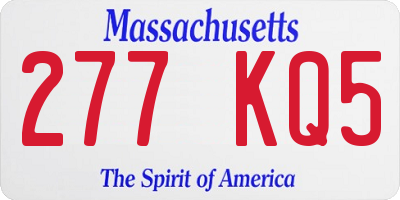 MA license plate 277KQ5