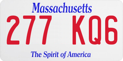 MA license plate 277KQ6