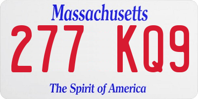 MA license plate 277KQ9