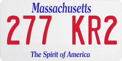 MA license plate 277KR2