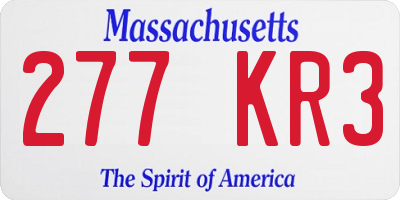 MA license plate 277KR3