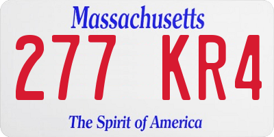MA license plate 277KR4