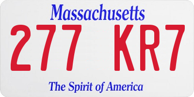 MA license plate 277KR7
