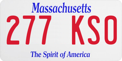 MA license plate 277KS0