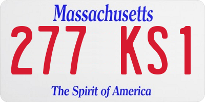 MA license plate 277KS1