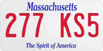 MA license plate 277KS5