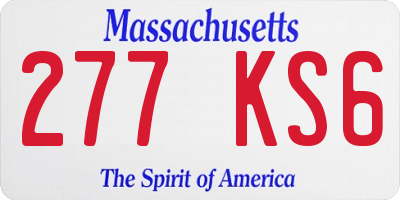 MA license plate 277KS6