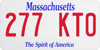 MA license plate 277KT0