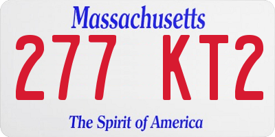 MA license plate 277KT2