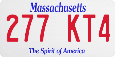 MA license plate 277KT4