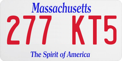 MA license plate 277KT5