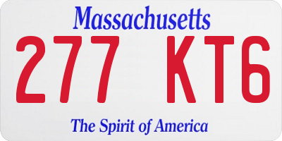 MA license plate 277KT6