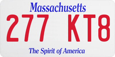 MA license plate 277KT8