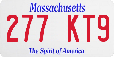 MA license plate 277KT9
