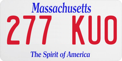 MA license plate 277KU0