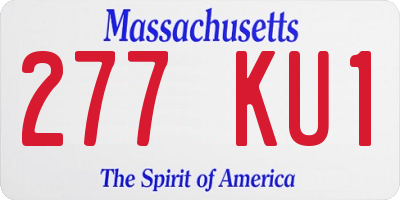 MA license plate 277KU1