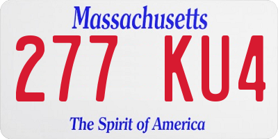 MA license plate 277KU4