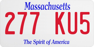 MA license plate 277KU5