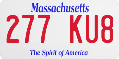 MA license plate 277KU8