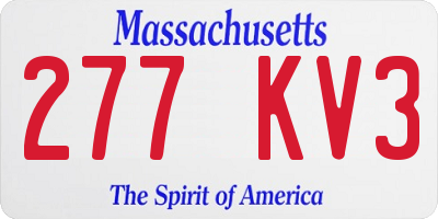 MA license plate 277KV3