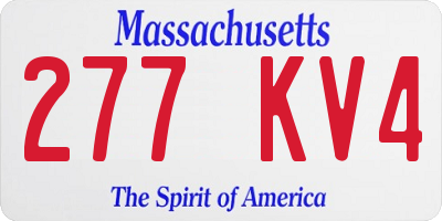 MA license plate 277KV4