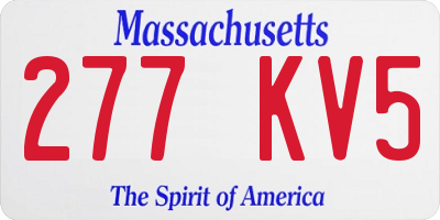 MA license plate 277KV5