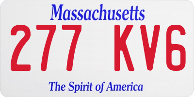 MA license plate 277KV6