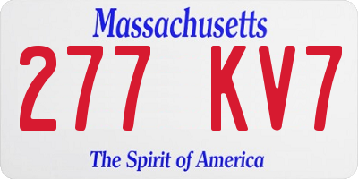 MA license plate 277KV7