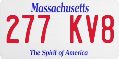 MA license plate 277KV8