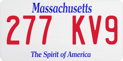 MA license plate 277KV9