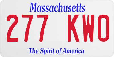 MA license plate 277KW0