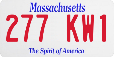 MA license plate 277KW1