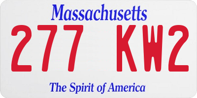 MA license plate 277KW2
