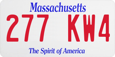 MA license plate 277KW4