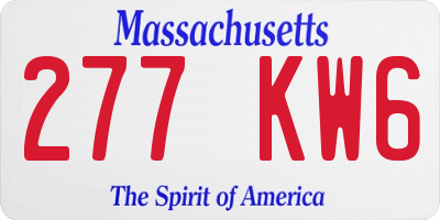 MA license plate 277KW6