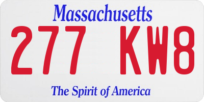 MA license plate 277KW8