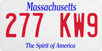 MA license plate 277KW9