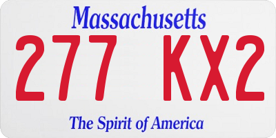 MA license plate 277KX2
