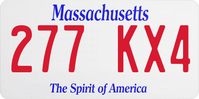 MA license plate 277KX4