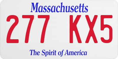 MA license plate 277KX5