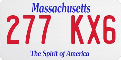 MA license plate 277KX6