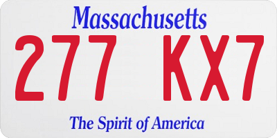 MA license plate 277KX7