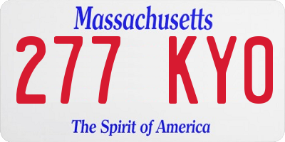 MA license plate 277KY0