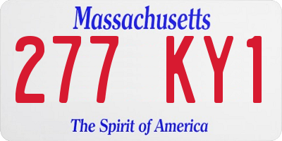 MA license plate 277KY1