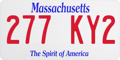MA license plate 277KY2