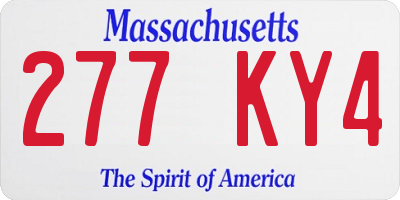 MA license plate 277KY4