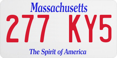 MA license plate 277KY5