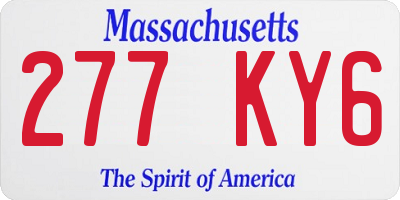 MA license plate 277KY6